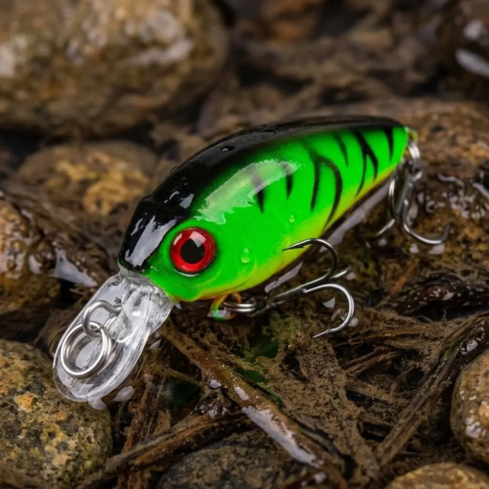 Hard Rockin' Lipless Crankbait | 45mm 3.8g Topwater Swimbait | Ultra-Realistic Action for Bass Fishing | Saltwater & Freshwater Lure with Rust-Proof Treble Hooks | All-Weather Long Cast Design