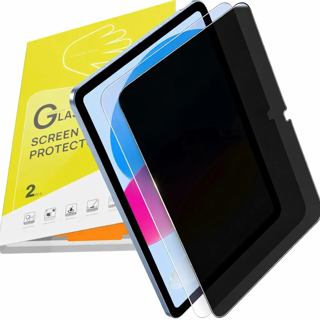 2x Clear+Privacy Tempered Glass Screen Protector For iPad A16 11th 10th Gen