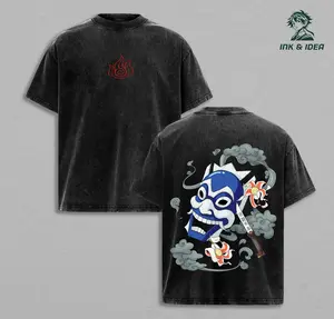 Avatar The Last Airbender Zuko Blue Spirit Mask T-Shirt Anime Graphic Tee Vintage Streetwear Unisex Oversize Heavyweight Cotton T Shirt Gift For Anime Fan Anime Double Printed Washed Tee