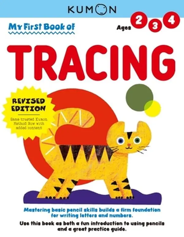 Kumon My First Book of Tracing: Revised Ed - English Children's Learning Book, Kumon Publishing, Paperback with Full-Color Images for Mastering Pencil Control