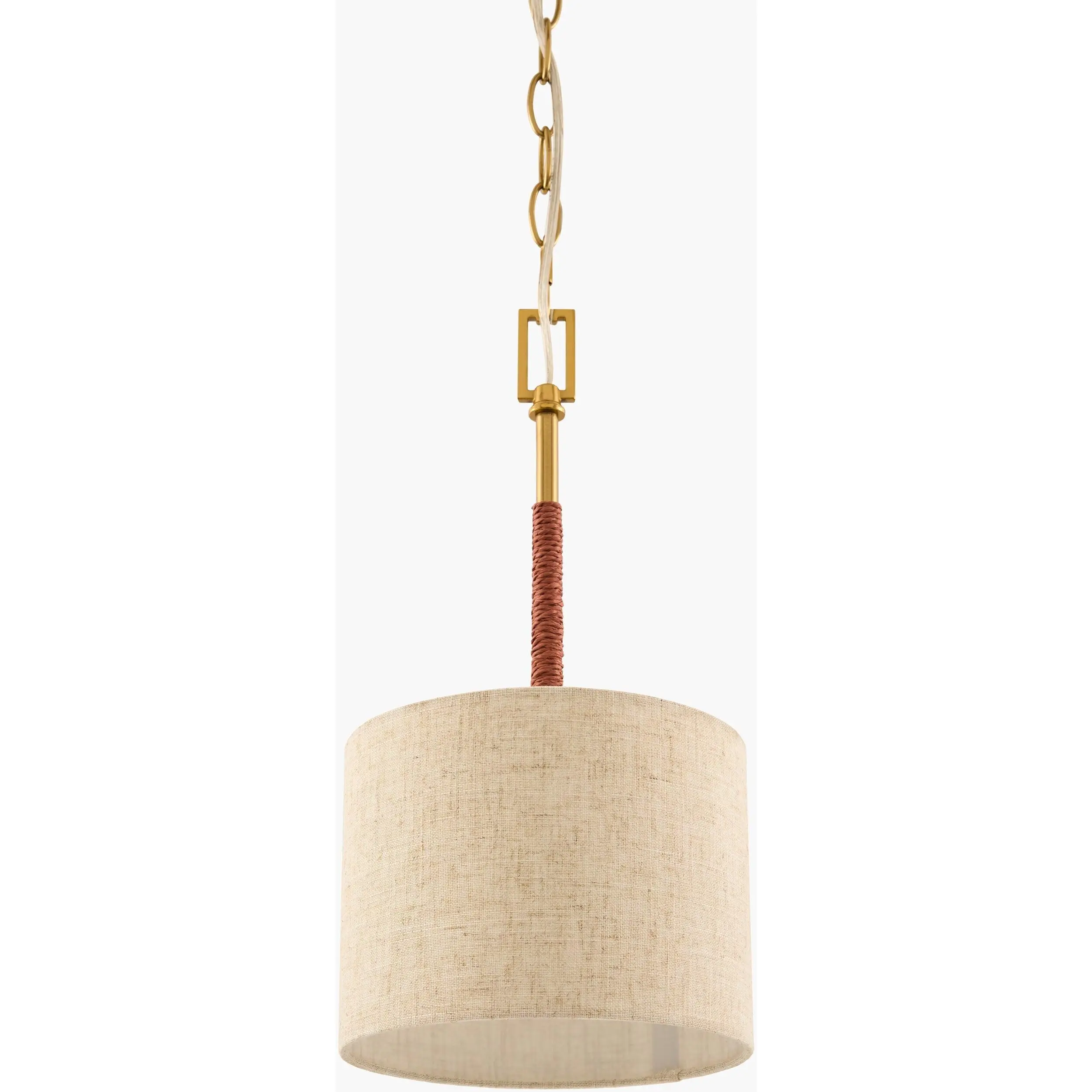 Gold Modern Linen Shade Pendant Light, Ambient Decor Lighting, Home Decor Lamp for Kitchen Islands, Dining Areas