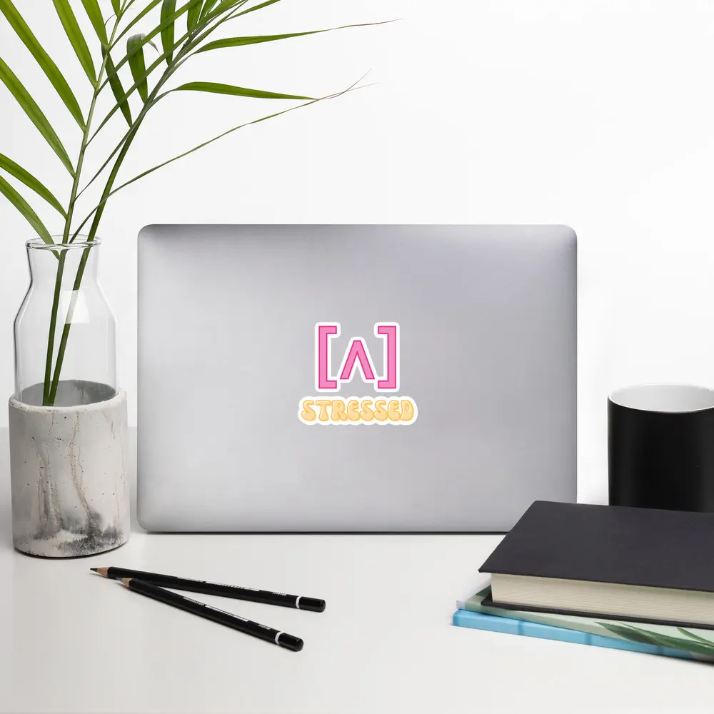 Stressed SLP Sticker 3"x3" 4"x4" 5.5"x5.5" Durable Vinyl Speech Therapy Sticker for Laptops Water Bottles with Schwa Wedge Design for SLPs Therapy Materials