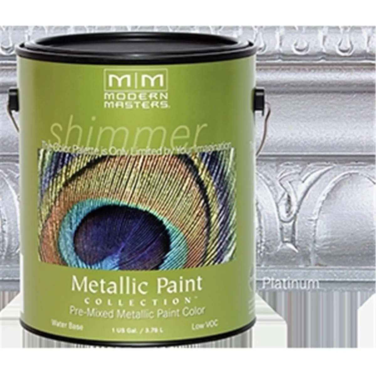 MODERN MASTERS ME591 1 Gallon Platinum Metallic Paint - Semi Opaque