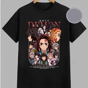 Tanjiro & Hashira Demon Slayer Anime Graphic Tee, Tanjiro Hashira Kimetsu No Yaiba Anime Youth Shirt, Hashira Demon Slayer Anime T-Shirt for Men, Women and Kids