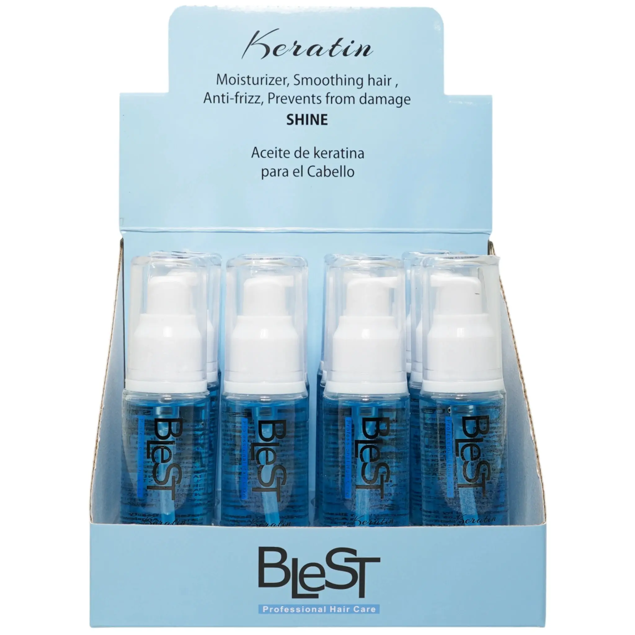 Aceite de Queratina Blest - Venta al por Mayor Display 12 Unidades (BH703)