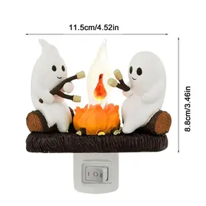 Ghost Campfire Flickering Night Light 2024 Halloween Festival Lantern Fire Night Light Wall Decoration Lovely Lamp Does not apply Does not apply