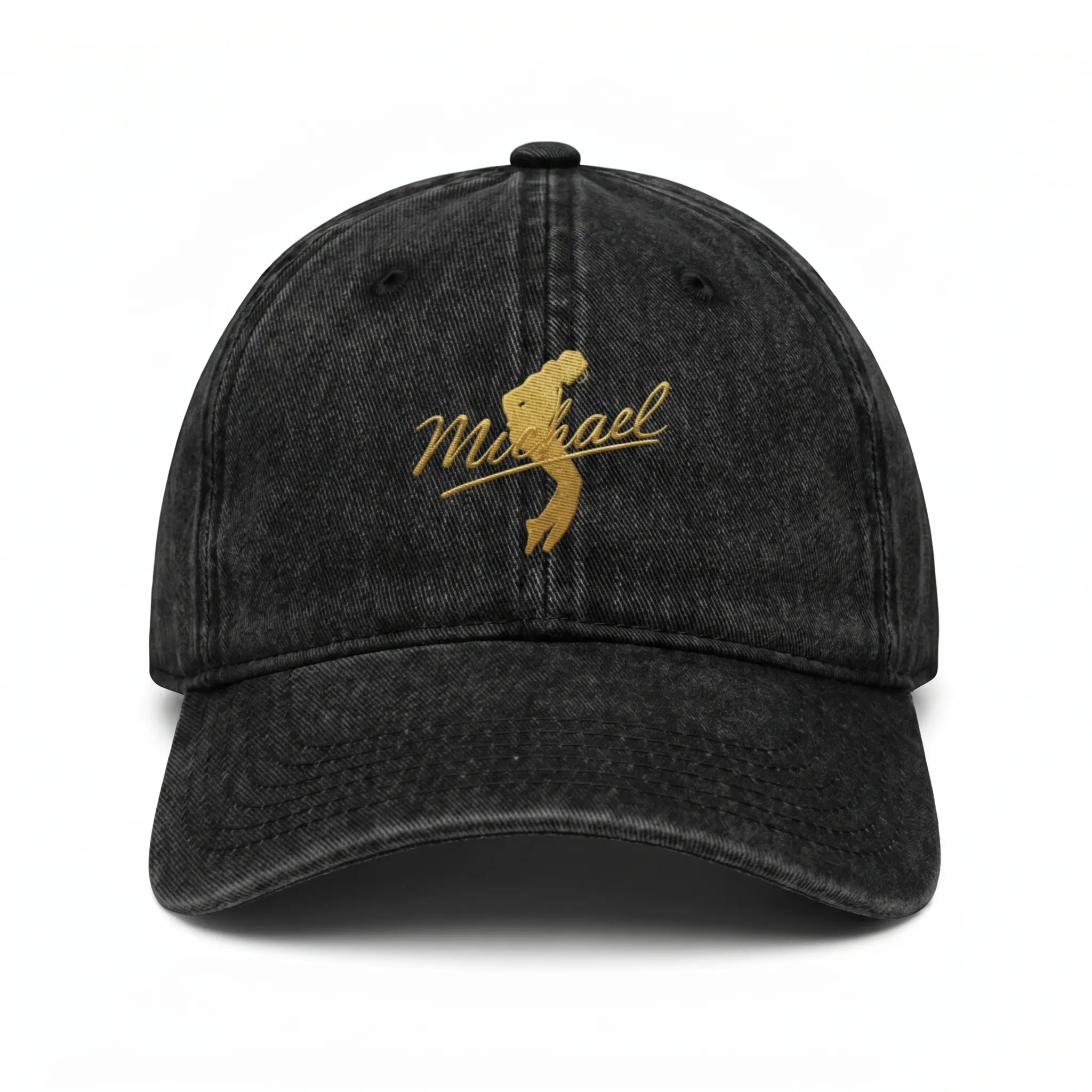 MJ Embroidered Basic Casual High Quality Breathable Baseball Cap, Moonwalk Music King of Pop Themed Embroidery Gift for Musicians