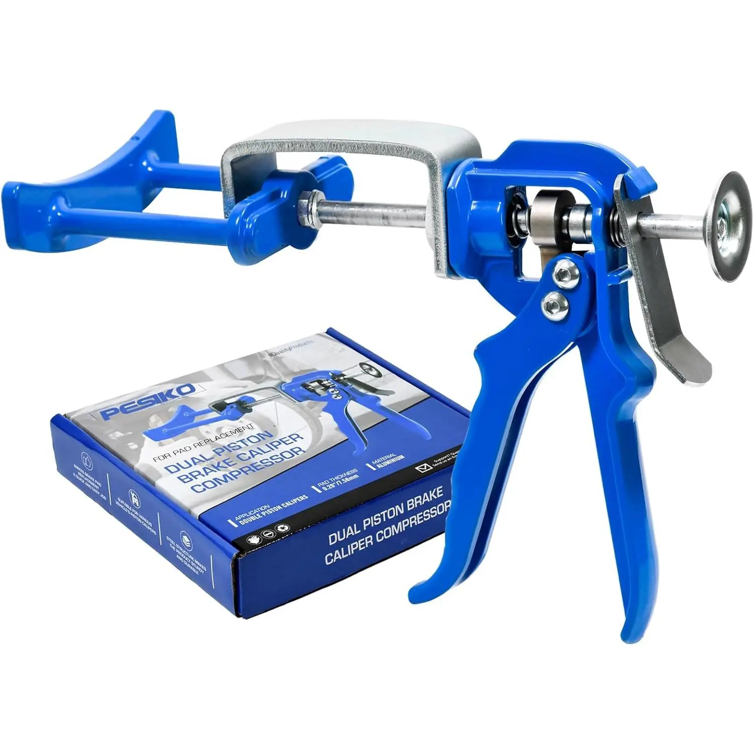 PESIKO 25750 Dual Disc Brake Caliper Compressor Brake Caliper Piston Tool for Automotive Double Piston Brake Pad Replacement