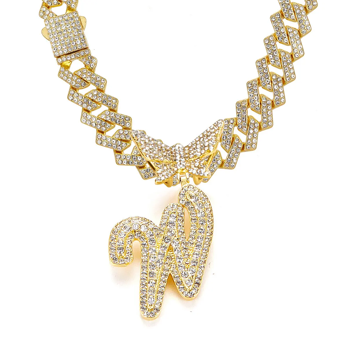 Golden letter necklace W