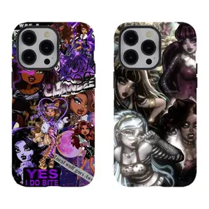 Monster High Gothic Girl Phone Case, Y2K Retro Aesthetic Phone Case, compatible with iPhone 17 Pro Max 16 15 14 13 12 11 and Samsung S21 S22 S23 S24 S25 phones, is the perfect gift for friends or fans.