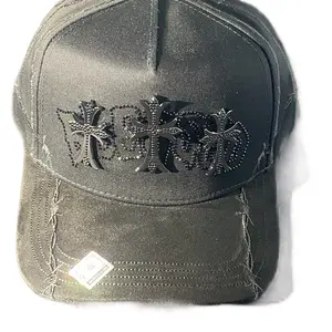 Gorra El Bendecido Three Crosses Charcoal Hat Modern Fashion Statement Cap