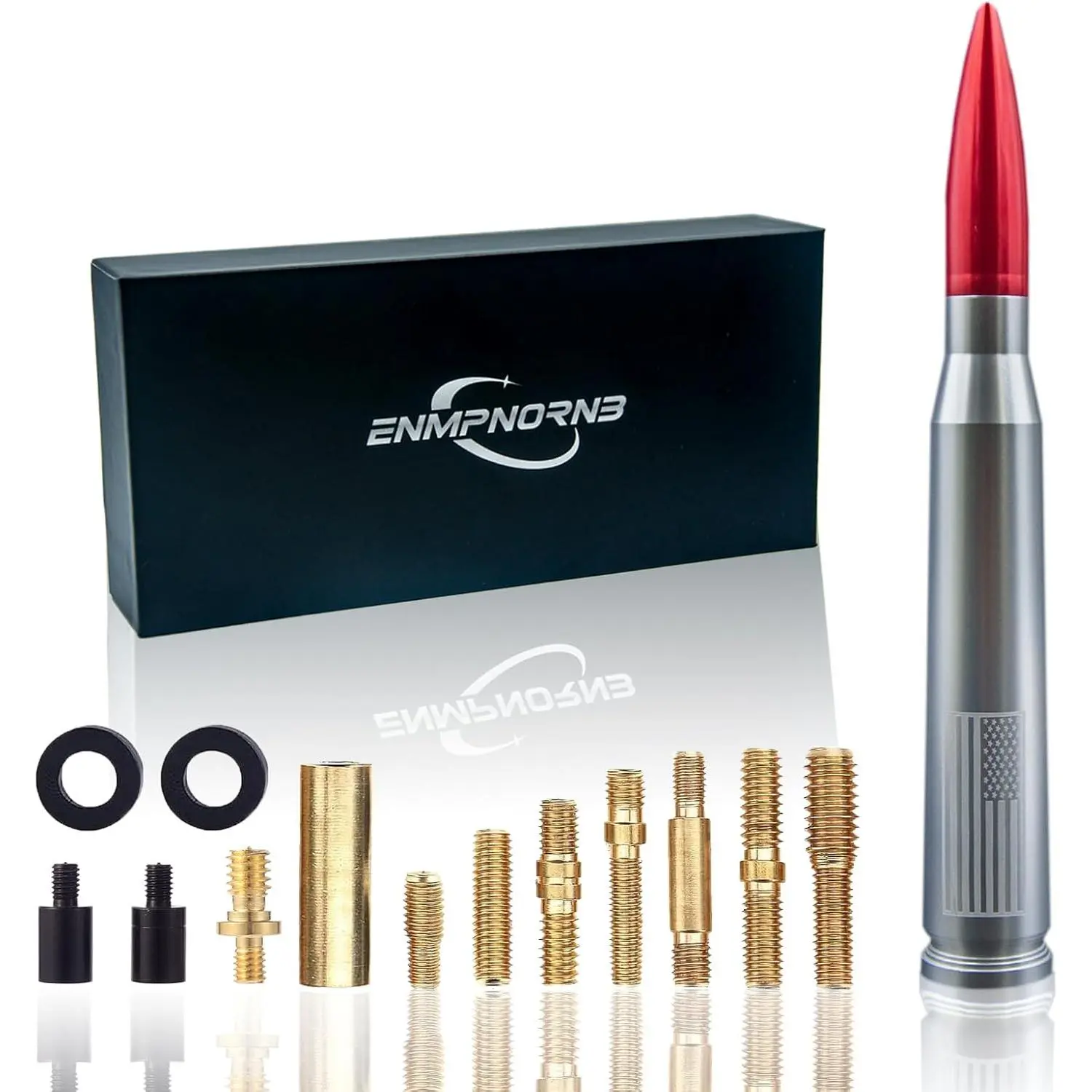 Silver+Red with Flag