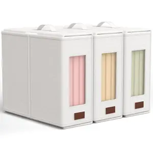 Sheet Organizers and Storage - 3 Pack Bed Sheet Organizers for All Sheet Sizes, Including Queen/King Size Blankets, Foldable Blanket Organizer/Sheet Storage for Linen Closet, Beige Box Fitting