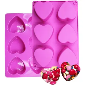Heart-Shaped Holes Silicone Mold for Chocolate, Cake, Jelly, Pudding, Handmade Soap and Candy Making-Set of 2