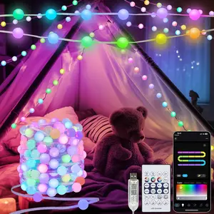 echosari Smart Star String Lights Plug in, 33Ft 16 Million Color Changing Fairy Lights RGB Built-in Chip, APP & Remote Control, DIY Music Sync Twinkle Lights for Bedroom, Halloween & Christmas Decoration