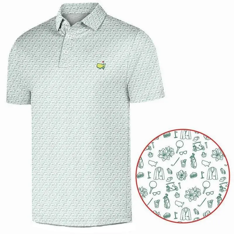 Masters 2026 Golf Polo Shirt for Men with Lightweight Breathable Fabric and Classic Athletic Comfort