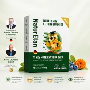 NaturElan Nobel-Grade Eye Support Gummies - Lutemax2020 & European Bilberry | 5D Vision Protection, 0 Sugar
