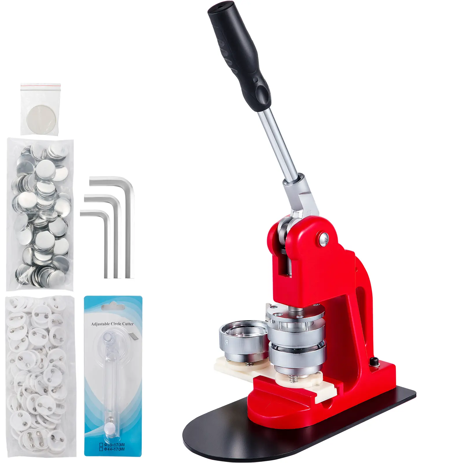 Spring new arrivals Button Maker 2.28 Button and Badge Maker Machine Button Maker Press Punch Press Machine with 500 Buttons 58mm(500pcs)