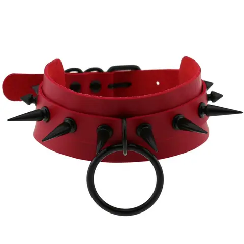 Punk Style Spiked Decor Pu Leather Choker Necklace, Fashionable Adjustable Necklace for Women & Men, Trendy All-match & Exquisite Jewelry for Birthday Gift, Adjustable Chain Jewelry, Fashion Chain Decorated, Fashion Jewelry Party