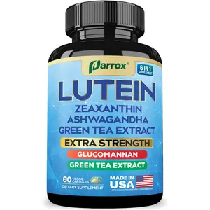 PARROX Lutein (6 in 1) Supplement - Vision & Wellness Support with Glucomannan, Ashwagandha, & Antioxidants - 60 Capsules - Made in USA
