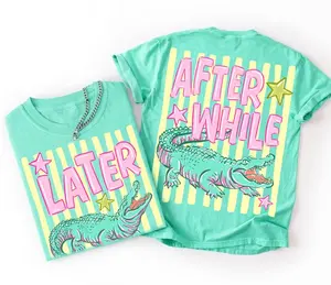 Comfort Colors Later Gator T-Shirt, After While Crocodile Shirt, Trending Stripes Tee, Summer Tee, Respect The Locals Shirt, Girly T-Shirt, Striped Alligator Tee, Cotton Fabric Gift For Women