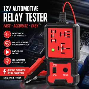 12V Universal LED Indicator Automotive Battery Relay Tester, Compact & User-Friendly Car Voltage Checker for Vehicles, Essential Car Repair Accessory for Trucks