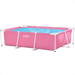 Intex 84 Inch x 23.62 Inch Outdoor Rectangular Frame Above Ground Swimming Pool