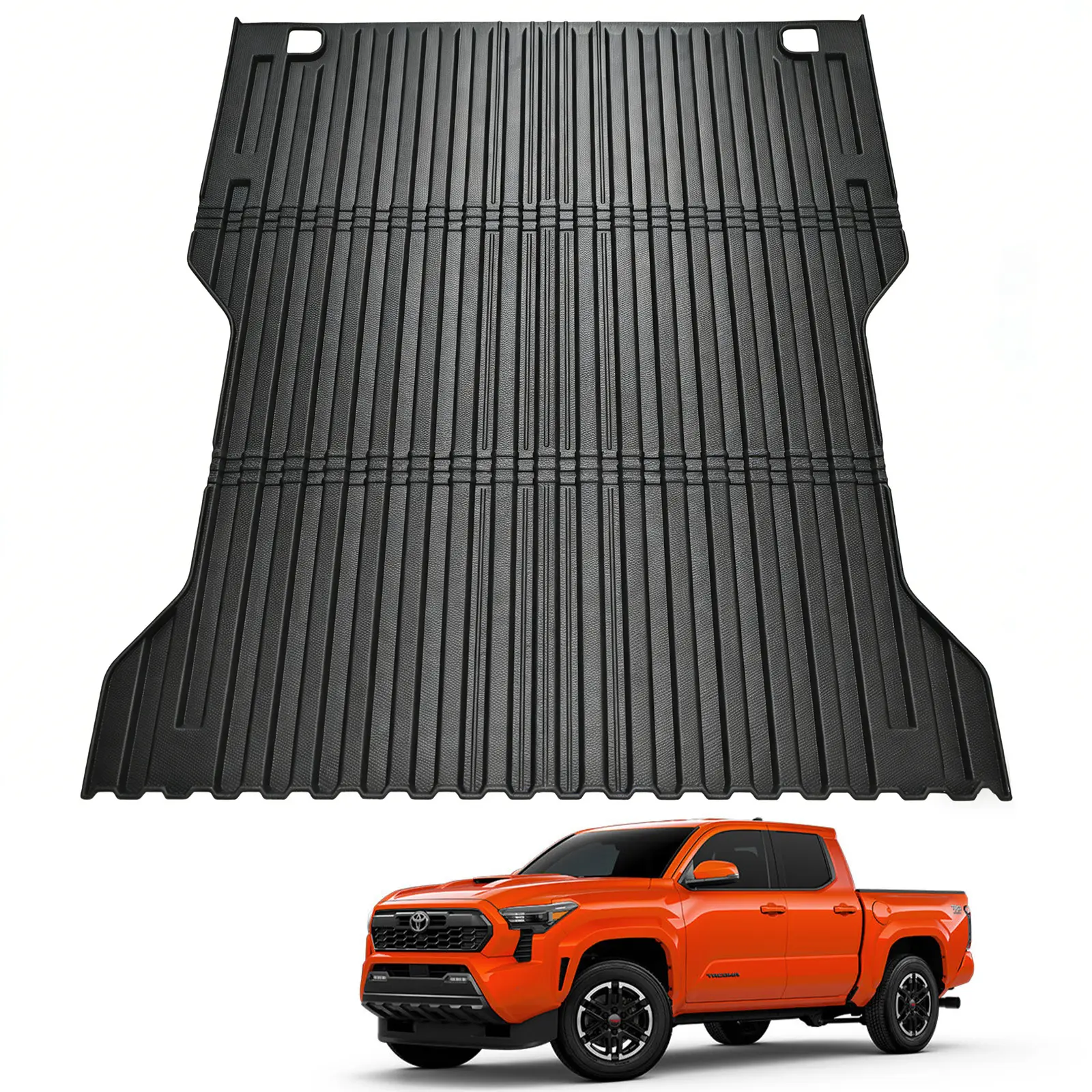 Canvcle Heavy-Duty TPE Truck Bed Mat Liner for Toyota Tacoma 2024-2026 5FT, 3D Laser Scanning Fit, All-Weather Synthetic Pickup Truck Cargo Accessory, Mudproof, Non-Slip, Bump-Resistant, Scratch-Resistant, Easy to Clean