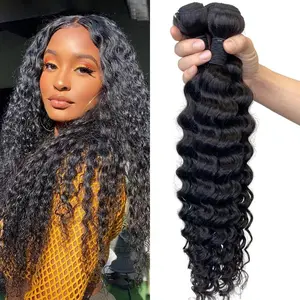 [We Heart Hair]100% Virgin Human Hair Bundle - Deep Wave Curly Kinky Malaysian Curly Voluminous Tangle Free Cuticle Aligned for Women