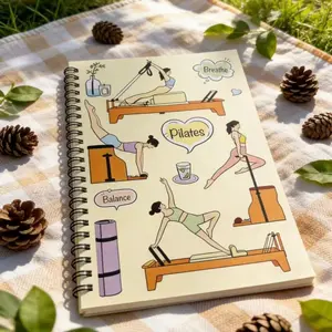 Pilates & Yoga Theme Exercise Tracking Notebook Set, Designed for Pilates and Yoga Enthusiasts, Perfect for Fitness Lovers