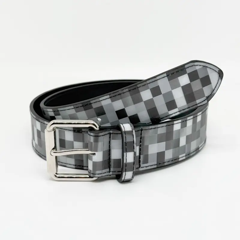 Unisex Pixel Belt - Fashion Clothing Accessory for Casual Wear, with Shifting Pixels, Warping Checkered Patterns for Unique Style, Accessories
