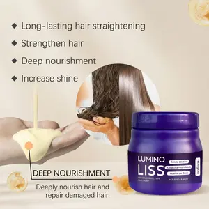 Protein Straightening Cream 250g - Professional Keratin & Coconut Oil Treatment for Long-lasting Straightening, Deep Repair & High Shine for Damaged Hair.Suitable for those looking to change their hairstyle.