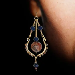 Jewelry Designs by Brandy Frazier Handmade Wire Wrapped Beaded Drop Dangle Earrings with Brass Findings and Gold Plated Ear Wires  earring dangling