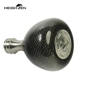 HEIGHTEN Carbon Fiber Reel Knob 36mm Diameter Ultra Lightweight Compatible with Spinning Reel and Bait Reel, Bass, Saltwater Fishing