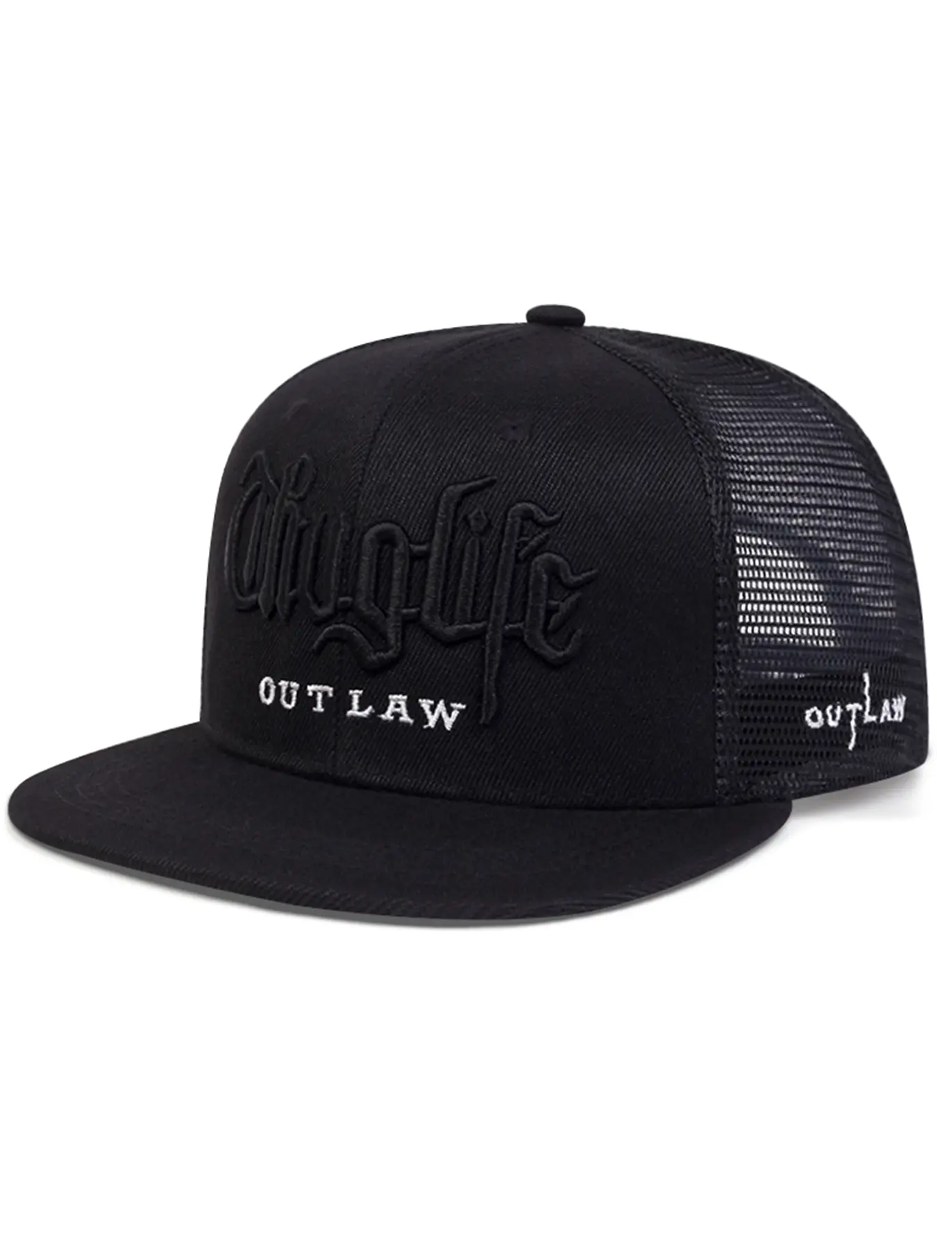 2025 Personalized Breathable Heat Dissipation Net Hat, Mesh Back Snapback Adjustable Fitted, Thug LIFE Embroidered Men's Street Dance Hip Hop Hat, Outdoor Leisure Sunshade Graphic Trucker Hat, Street Style Cap