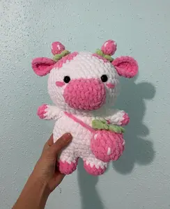 Cow | Crochet Cow | Cow Plushie | Amigurumi | Strawberry cow | Gifts for her