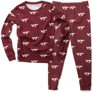 Virginia Tech Hokies Youth Allover Print LS Pajama