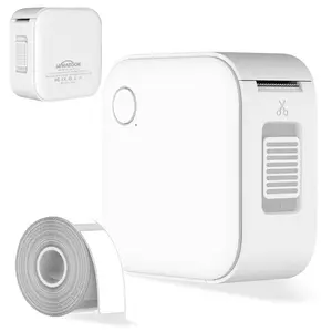 Whatook Portable Bluetooth Handheld Label Maker Machine with Inkless Thermal Printing Mini for Home, School, Small Business, Office Organization (White)