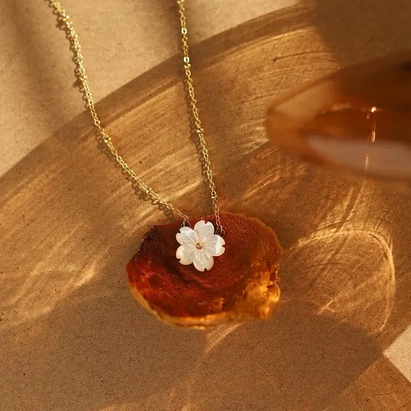Adora London Daisy Chain 18K Gold Plated Flower Necklace Elegant Floral Design Jewelry