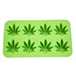 Fairly Odd Novelties Cannabis Marijuana Pot Leaf Shape Stoner Ice Cube Tray Mold Novelty Gag Gift, One Size, Green