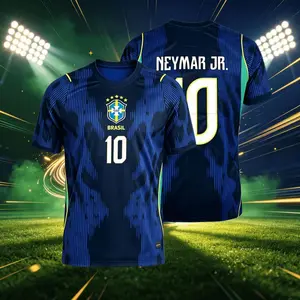 2026 Brazil Away 10#Neymar and 7#VINI 11#Raphinha Short And Long Sleeve Soccer Jersey Fans Versio Breathable