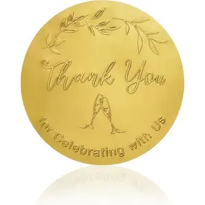 120 count  Embossed Thank You for Celebrating with  Stickers - 2 Inch Metallic Foil Favor Labels for Weddings, Birthdays, Graduation Parties,  Bags & Event Decorations