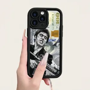 Creative Scar Face Painted Pattern Case for iPhone 17 16 15 14 Pro Max 13 12 11 Air XR XS E Plus Shockproof Drop Protection Rugged Durable Silicone Cover