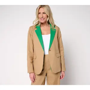 by Stacy London Color Blocked Cotton Blazer