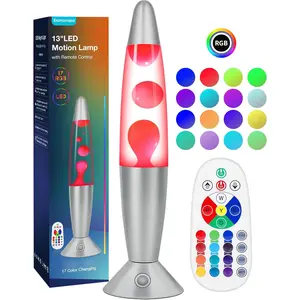 17 Colors Changing Liquid Motion Lamp with Remote 13.5" LED Night Light for Kids Adults Relaxing Table Lamp for Bedroom Office Glitter Mood Lighting for Home Decor Indoor Christmas Decorations