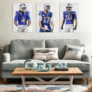 3-Piece Unframed Poster Bundle (Josh Allen, James Cook, Khalil Shakir) GameDay Hype Decor, Gridiron Icon Wall Art for Fan Cave & Man Cave