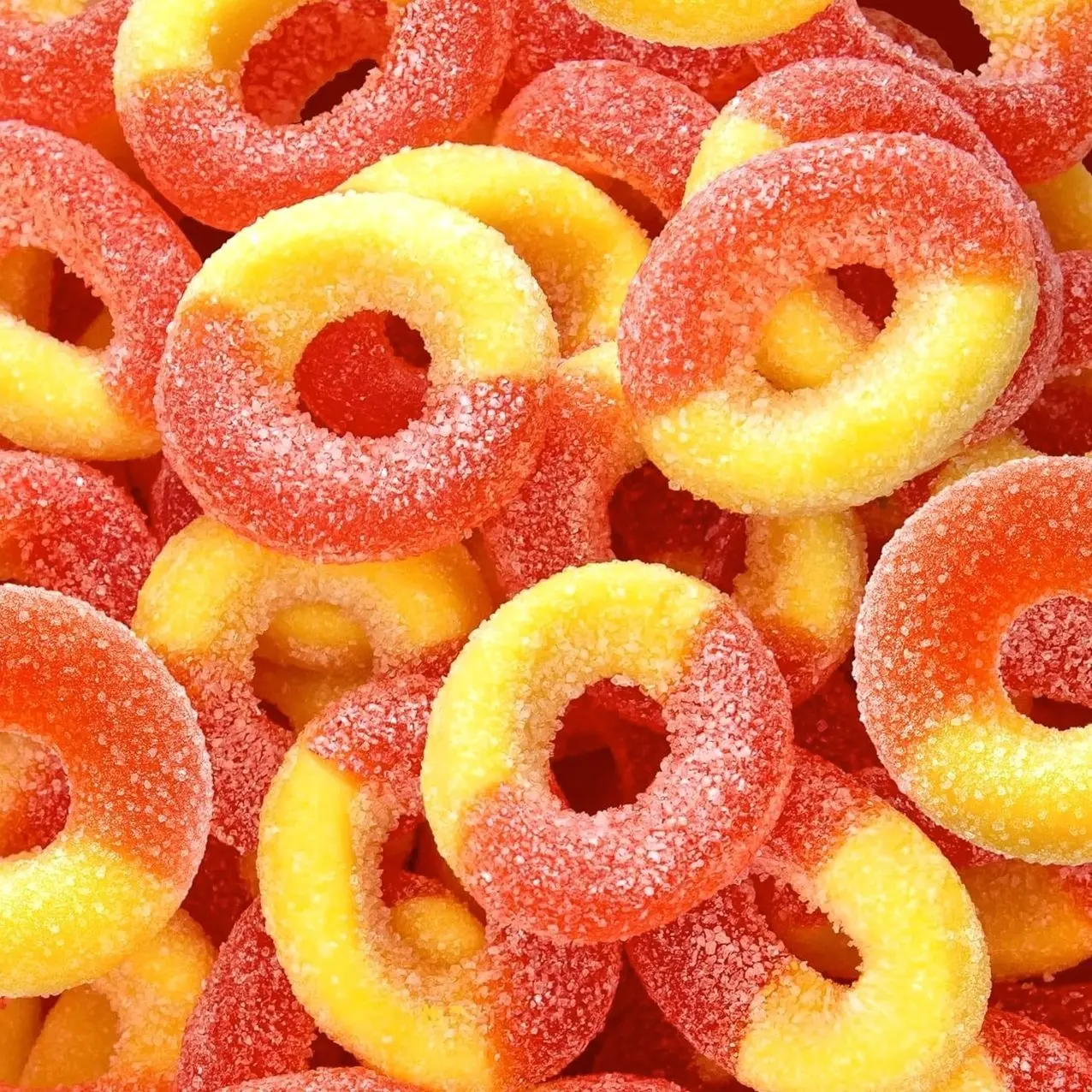 Peach Rings Gummy Candy 1-Pound Bag | Classic Sweet and Sour Candy | Soft Peach Gummies for Snacking, Dessert Topping & Buffet Tables | Chewy Gummy Rings