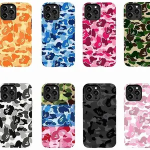 Bape Protective Camo Streetwear Phone Case Suitable for iPhone 17/16/15/14/13/12/11 Pro Max/Plus and Samsung Galaxy S23FE/22/23 Impact Resistant Hard Case with Impact Dispersion Technology & Flexible Rubber Liner Glossy Finish UV Protected 2-Piece Design