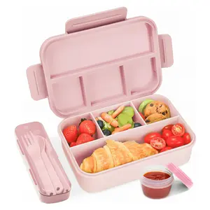 Bugucat 1300ML Leak-Proof Bento Box, BPA-Free Lunch Container for Kids & Adults, Reusable Food Box with Bonus Cutlery Set, Perfect for Daily Use & Gifting