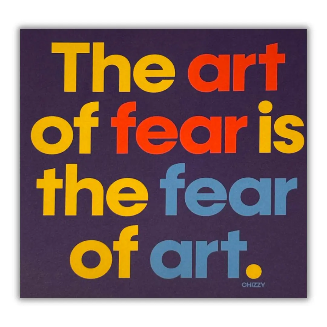 The Fear of Art Post Card by Chad Mize, Office Stationery Card for Gifting & Personal Use
